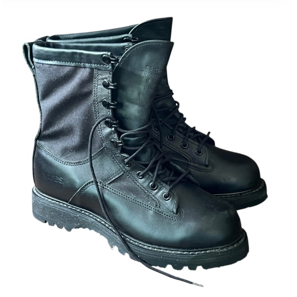 BATES COMBAT BOOTS 20500C Black Leather Lace-Up Tactical GORETEX MILITARY sz 8-W